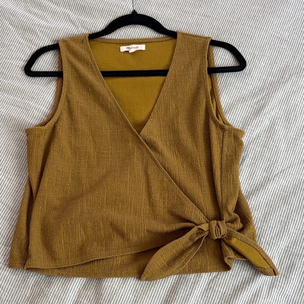 Madewell Chartreuse Wrap Tank Top